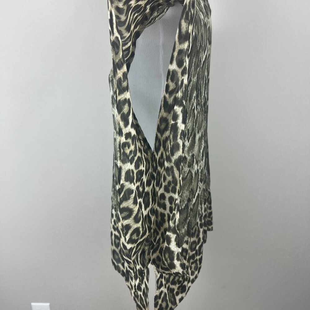 Michael Michael Kors Top Womens L/XL Wing Sleeve Snake Leopard Pattern Sheer - Picture 8 of 12